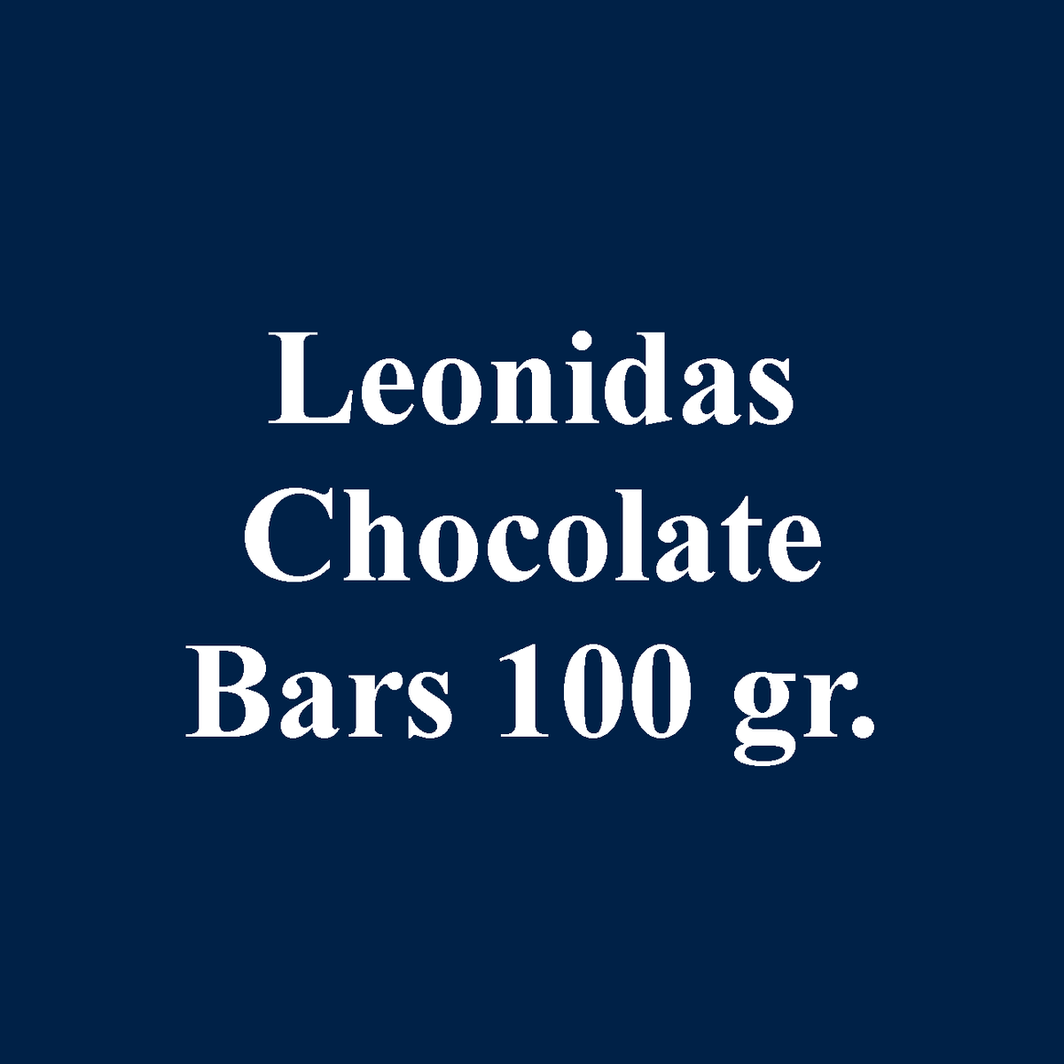Leonidas Belgian Chocolates 100 gr Chocolate Bars