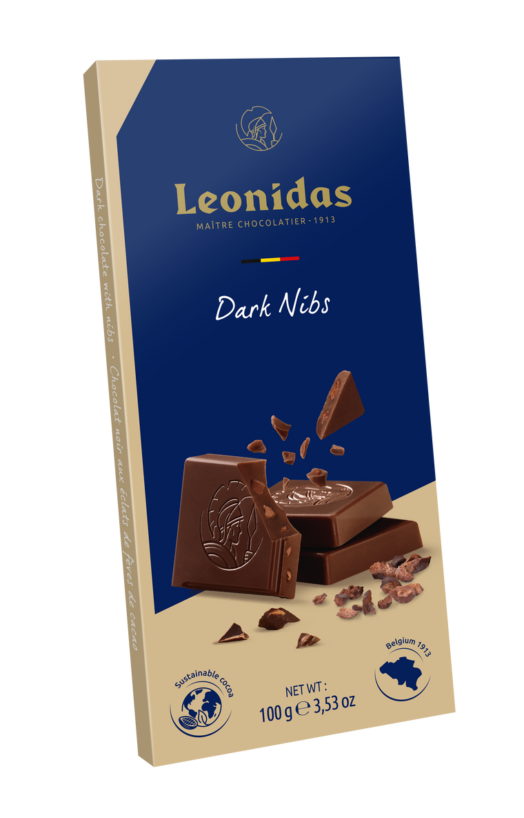 Leonidas Dark 54% Nibs Roasted Cocoa Beans Bars (6 x 100g)