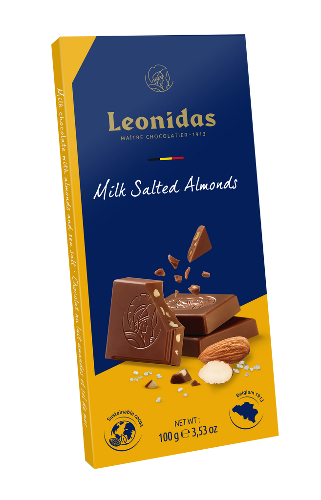 Leonidas Milk 30% Salted Almonds Bars (6 x 100g)