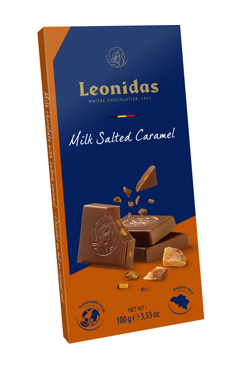 Leonidas Milk 30% Salted Caramel Isigny Butter Bars (6 x 100g)