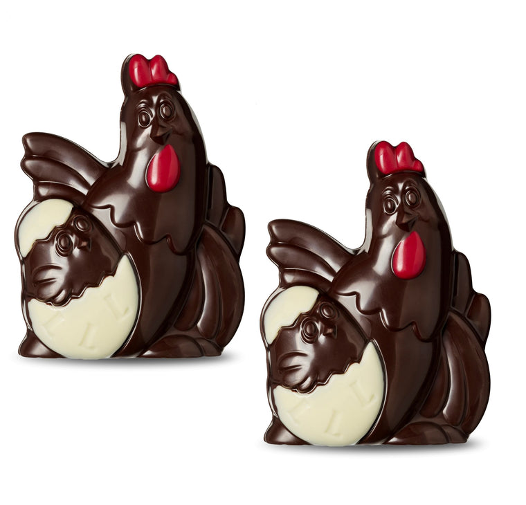 Leonidas Dark Chocolate Spring Chick and Hen (100g - set of 2)