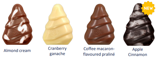 Holiday Gift Box filled with Seasonal Tree-shaped Chocolates