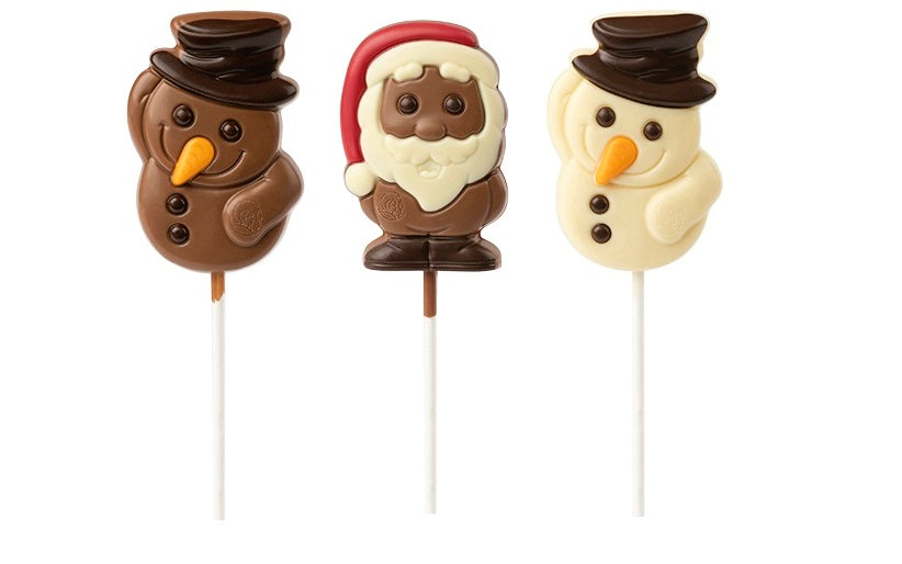 Leonidas Chocolate Santa and Snowmen Lollipops - Set of 12
